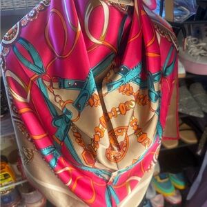 Vibrant Pink and Teal Scarf